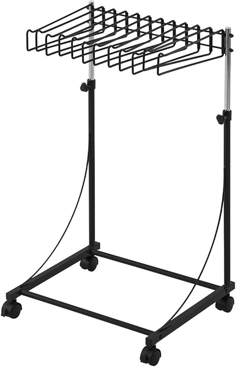 Amazon ぼん家具 スラックスハンガー キャスター付き 1段 12本 ズボンハンガー スラックス ハンガーラック 高さ調節 伸縮 スイング式 ブラック ハンガーラック オンライン通販