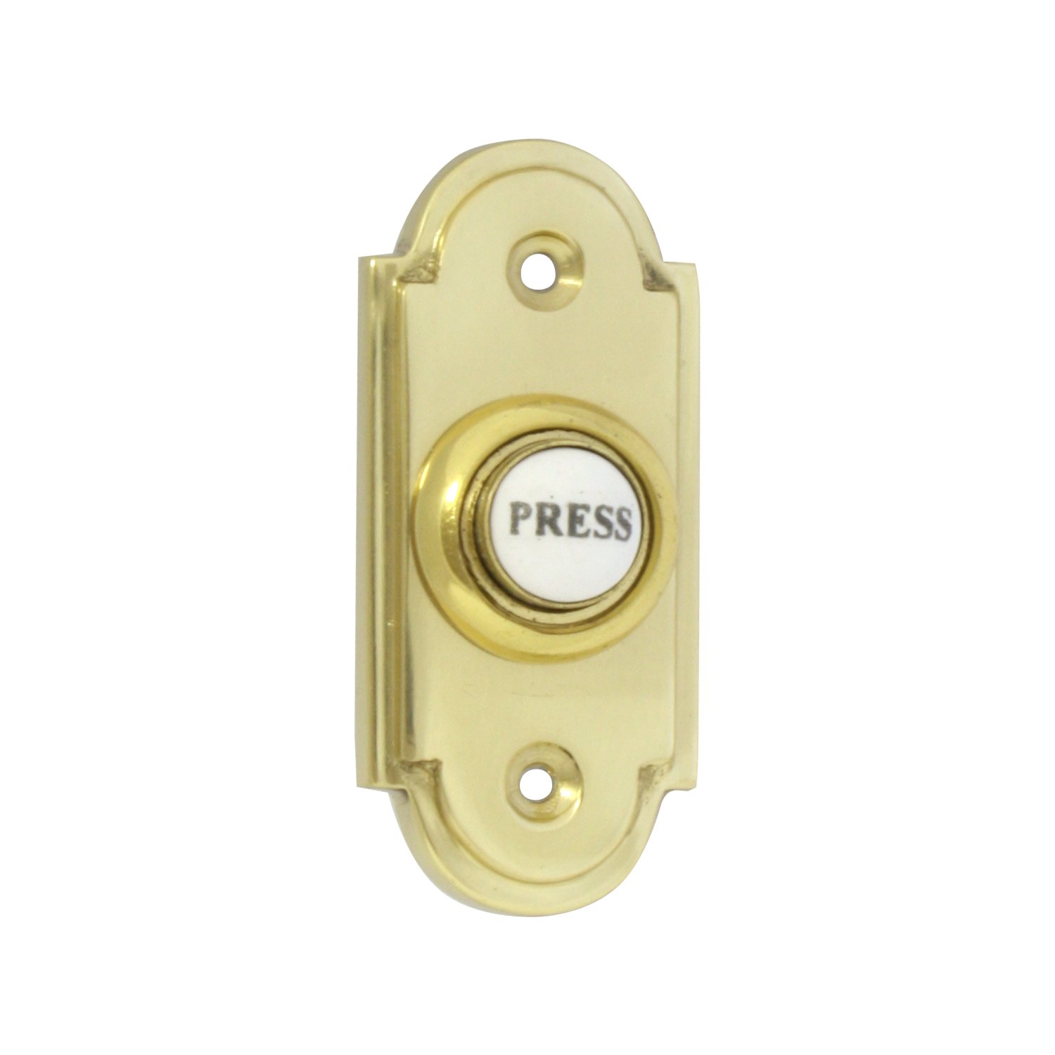 Polished Brass Stepped Shaped Bell Push with China Press