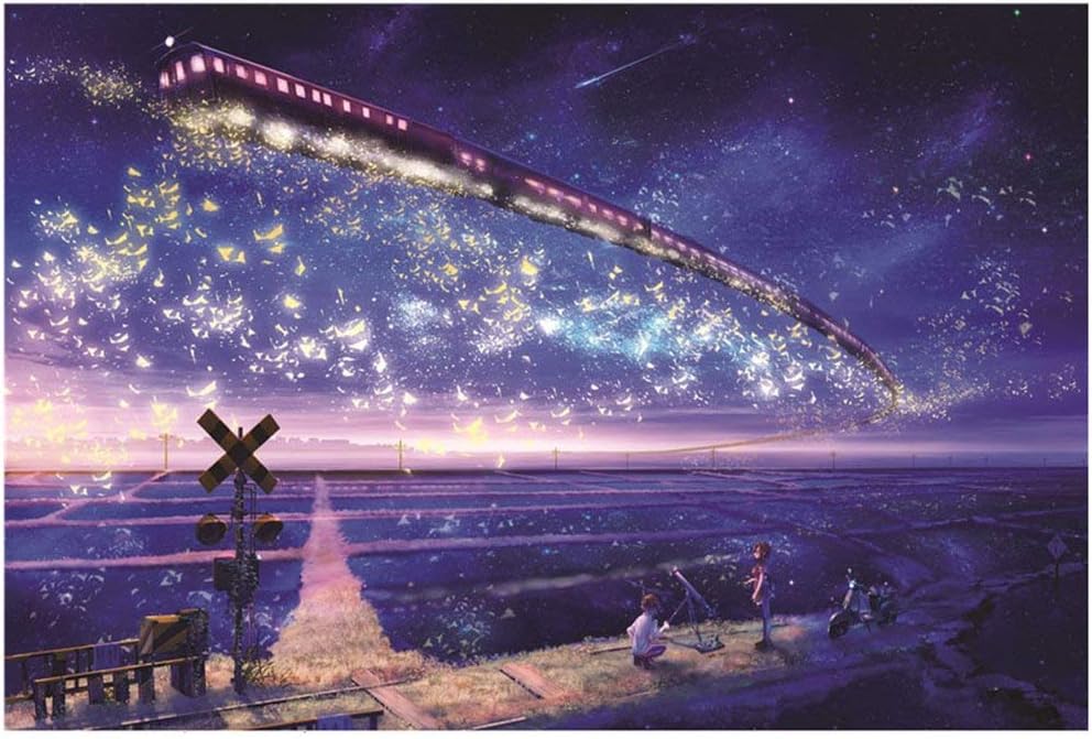 TataYang Jigsaw Puzzle, 1000 Pieces Starry Sky Train Jigsaw Puzzles, Cardboard Puzzles, Educational Games, Brain Challenge Puzzle, Themes Puzzle Sets for Family, Adults Kids Childrens