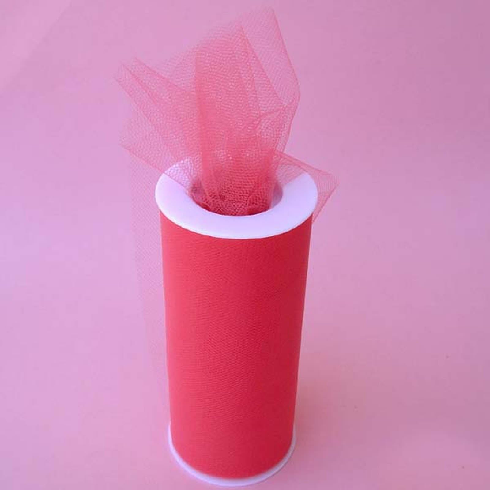 Gifts International Tulle Fabric Spool/Roll 6-Inch X 25 yards (75-Feet), Coral (24)