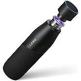 LARQ Bottle Movement PureVis 32 oz- Lightweight Self-Cleaning and Non-Insulated Stainless Steel Water Bottle with UV Water Purifier | Reusable & Travel Friendly, 1-Year Warranty, Black/Onyx