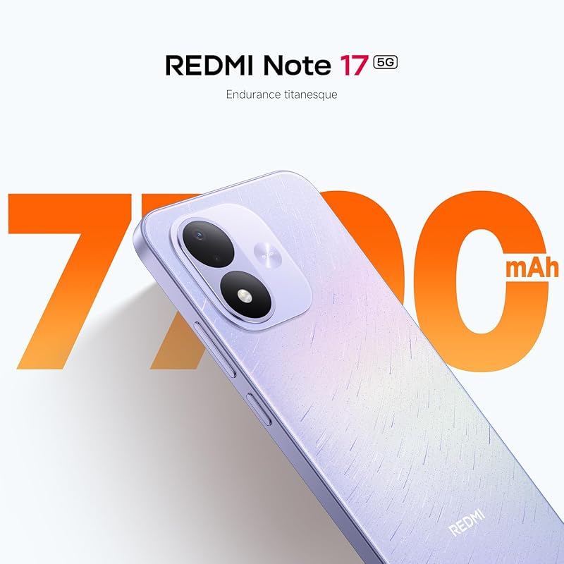 REDMI Note 17, Smartphone 4+128 Go, Noir, Batterie 7700 mAh