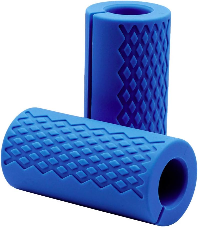 Greententljs Dumbbell Bar Handle Grips - Standard Bar Grips for Weight Lifting Fitness Strength Training - Arm Chest Workout Machines Grip (Blue, 1" Bar, Fat): Electronics