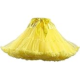 Colyanda Womens 3-Layered Pleated Tulle Petticoat Tutu Puffy Party Cosplay Skirt