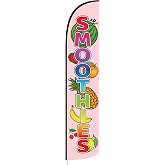 CrystalSylara Smoothies Feather Flag 12ft Smoothies Advertising Feather Swooper Flag Sign for Smoothie Storefronts Juice Bars Coffee Shops Food Truck Outside Events Market (Flagpole Not Included)