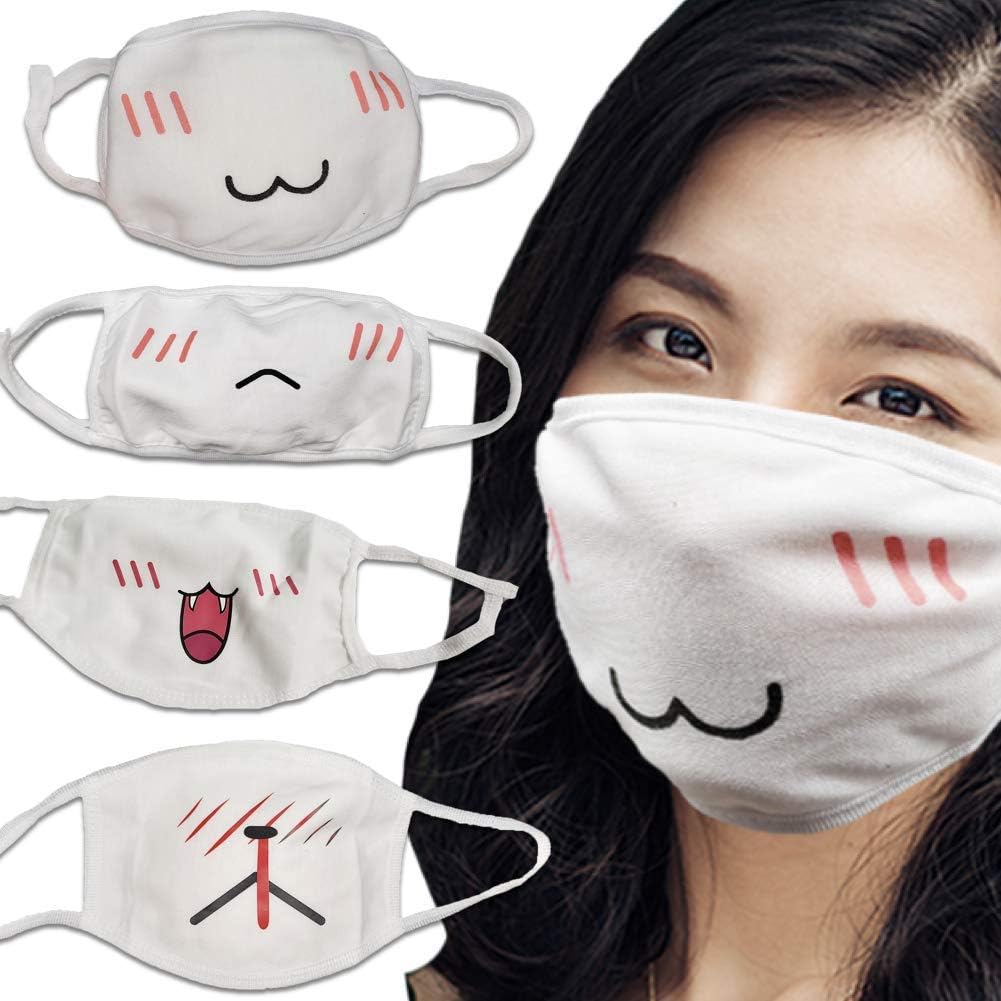 MASKGUARD Kpop Reusable Kawaii Anime Face Mask - Washable Mouth Cover for Anti Dust, Great for Outdoors, Sun Protection, Riding, Cosplay, Airplanes, Travel