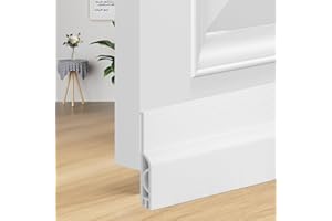 OXRQ Door Draft Stopper for Bottom of Door Sweep for Bottom Weather Stripping Doors Seal Save Energy Draft Guard Blocker Noise Draft Soundproofing Cold Air Insulation (39",White)