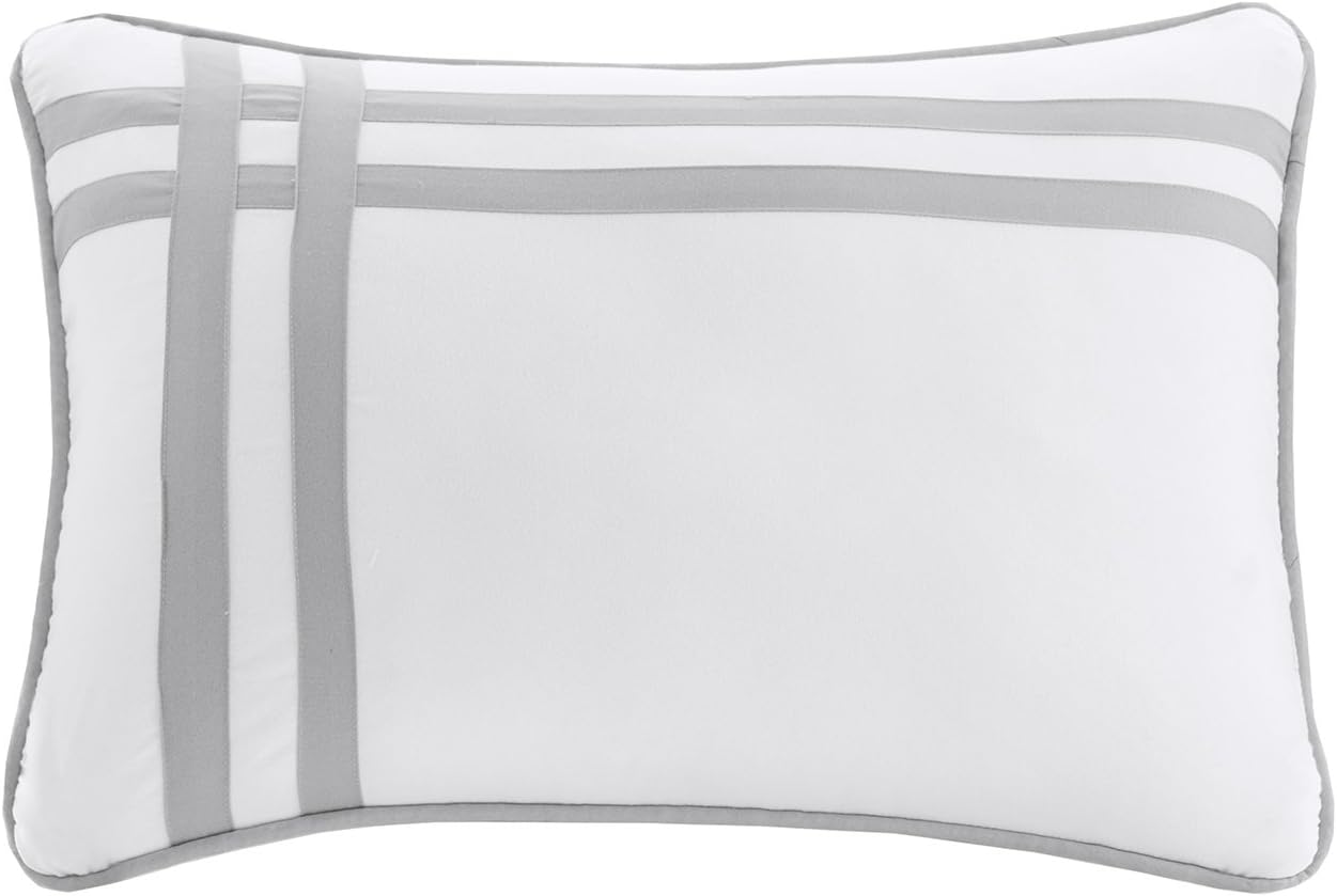 Comfort Spaces Malcom 7 Piece Comforter Set Ultra Soft Microfiber Hypoallergenic Bedding, Queen, Grey: Home & Kitchen