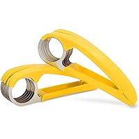 FireKylin Banana Slicer,ABS + Stainless Steel Fruit and Vegetable Salad Peeler Cutter Kitchen Tools For Banana, Strawberry,Gr