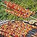 CHICHIC 16.5 Inch Kabob Skewers, Stainless Steel BBQ Skewers Set, Flat Barbecue Skewers, Reusable BBQ Sticks, Metal Grilling Skewers for Shish Vegetables and More, Wooden Handle, 12 Packs