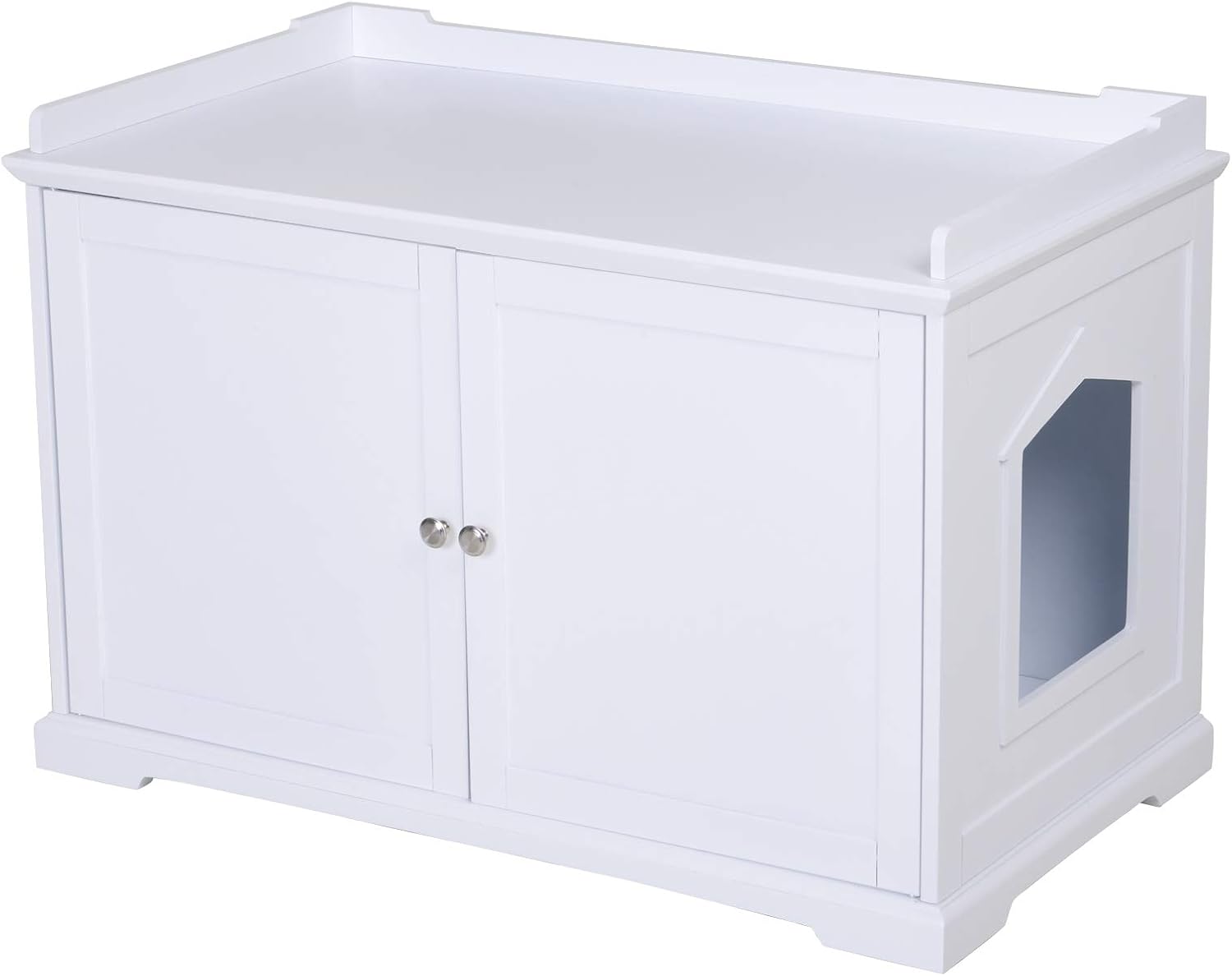 PawHut 37.5" Wooden Covered Mess Free Cat Litter Box End