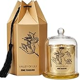 Organic Lily Sandalwood Scented Candle - Non Toxic Soy Wax, Aromatherapy Stress Relief, Meditation, Luxury Room Decor, Valentine Gifts for Women Men, House Fragrance with 16 Hours Burn Time(2.82oz)