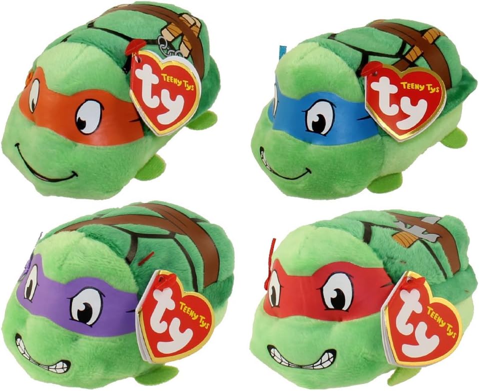 TEENY TYS TY Beanie Boos Stackable Plush - TMNT - Set of 4 (Donatello, Raphael, Michelangelo & Leo