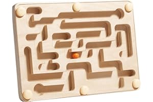 Wooden Labyrinths Challenge Puzzle Bead Maze Toy for Family Travel Enhances Concentration for Preschool Hand Skill Walking Be
