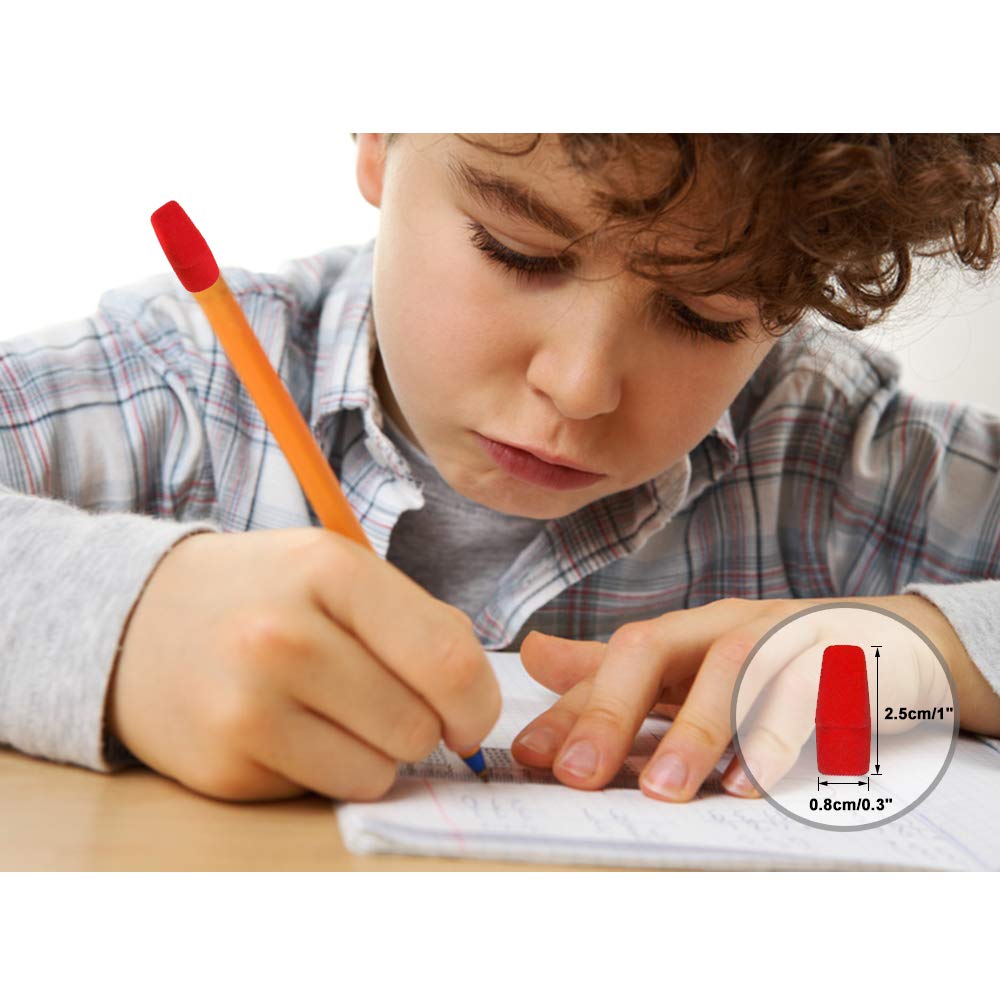 Pencil Top Eraser Caps, SUMERSHA 300pcs Eraser Caps For Children Kids Student Learning Painting Use in School, Home & Office Assorted Colors 1inch