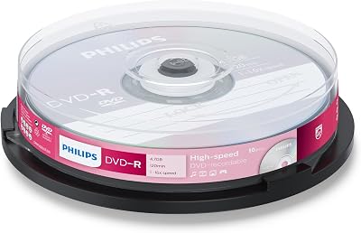 Philips DVD-R 4.7GB 120 Min 16x Blank Disc Media 10 Pack