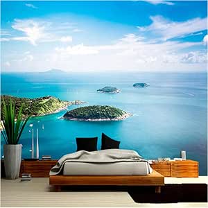 Finloveg Estilo Mediterráneo Cielo Azul Vista Al Mar Isla Fondo De