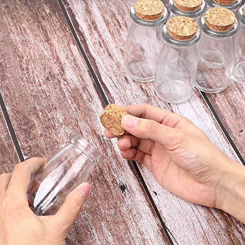 24pcs 100ml Milk Glass Bottles Glass Favors Jars Vintage Milk Bottles with Cork Lids 30pcs Cards 20 Meters Hemp Rope Wedding Party Decoration