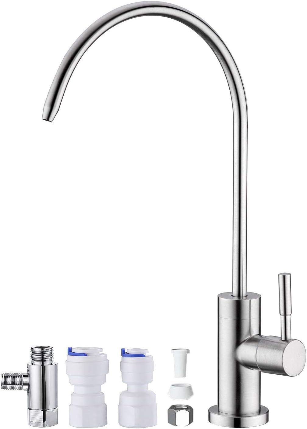 Anpean Drinking Water Faucet, Lead-Free, SUS304 Stainless Steel Kitchen Water Filter Faucet for Reverse Osmosis and Water Filtration Systems, Brushed Gold - - 
