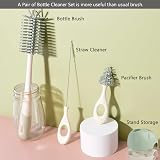 Bebamour 3 in 1 Stand Baby Bottle Brush Set Green view 4