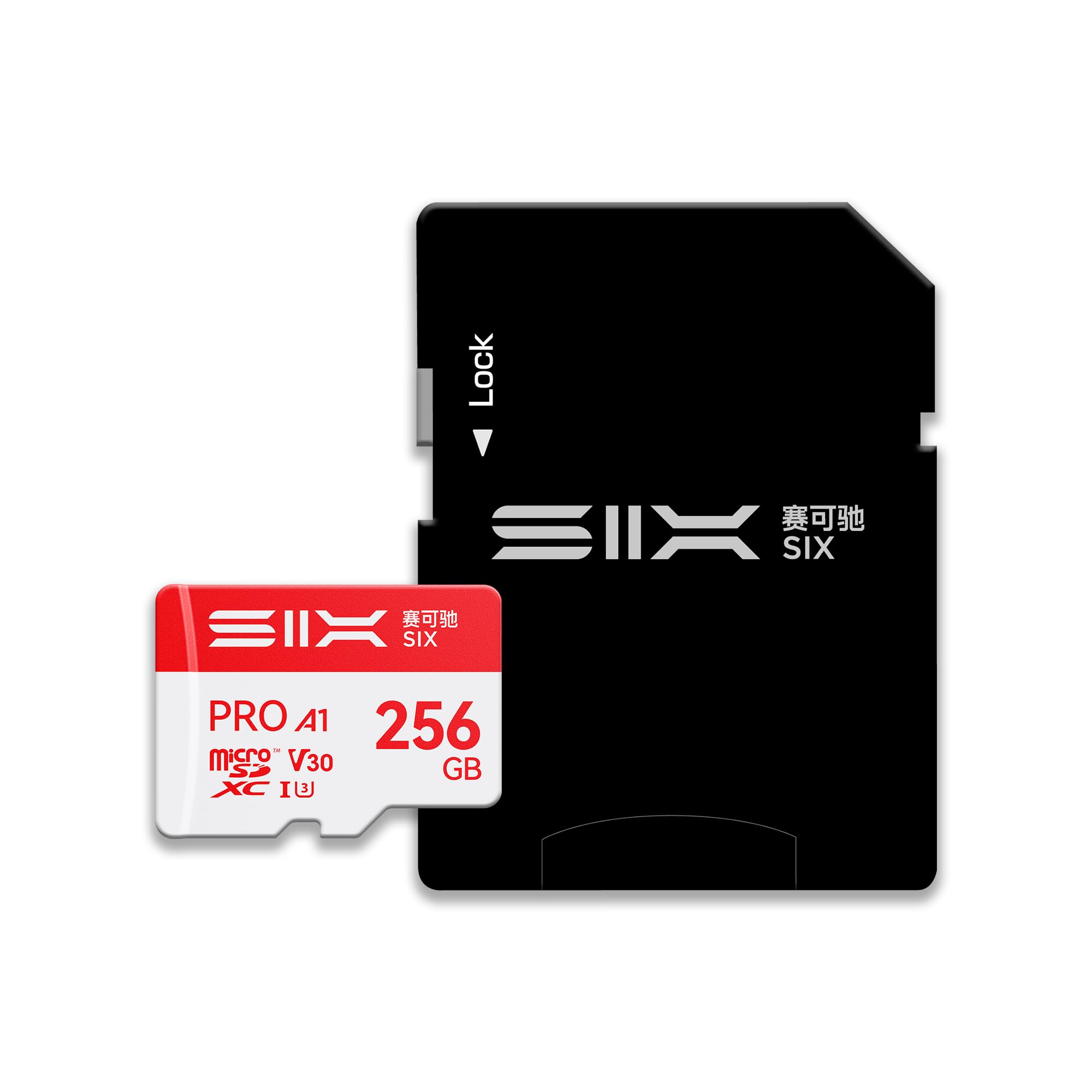 SIX M100 256GB Micro SDカード 最大読込速度100MB/s - A1, U3, V30 4K UHD対応 microSDXC フラッシュメモリーカード 256GB (アダプター付属),Androidスマホ、タブレット、ドライブレコーダー、アクションカメラ、ドローン、ゲーム機対応