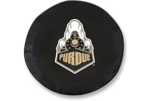 HOLLAND BAR STOOL CO. Purdue Boilermakers HBS Black Vinyl Fitted Spare Car Tire Cover (32 1/4" x 12")