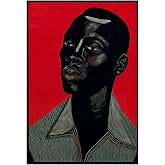 BIGAOYS African American Canvas Wall Art Black Man Canvas Wall Art African Man poster Black Portrait Art Bedroom Bathroom Dorm Decor Home Decoration 12X16inch Unframed