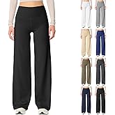 Rikbuig Wide Leg Yoga Pants for Women High Waisted Comfy Lounge Stretchy Work Pants Soft Baggy Straight Leg Lounge Sweatpants
