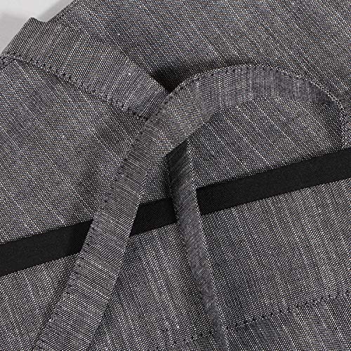 Men's Japanese Chef-Jacket 3/4 Sleeve Kimono Cooking Soft &Breathable Chef Coat Gray
