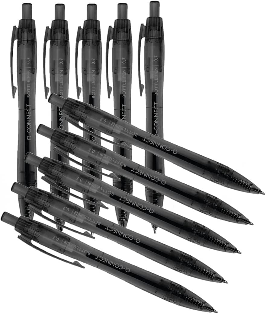 Q-Connect Ballpoint Pen 0.7mm Recycled Black (Pack of 10) KF15002