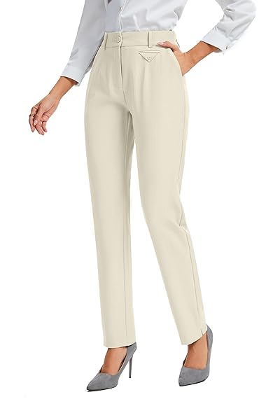 FUNYYZO WOMEN’S STRETCH BUSINESS WORK PANTS WITH POCKETS...