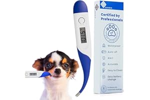 CAREBIA Digital Dog & Cat Thermometer - Veterinary Pets Thermometer for Dogs & Cats | Accurate & 10 Seconds Fast Temperature Detection with 3-Site Measurement | Waterproof Animal Thermometers