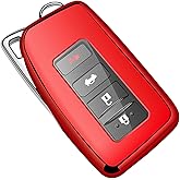 Tukellen for Lexus Key Fob Cover Premium Soft TPU Full Protection Key Shell Key Case Compatible with Lexus ES is GS NX LS RX RC 300h 350 200t 250 300 F 450h 460 600h Smart Keyless Fob Remote Key-Red