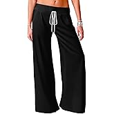 domirica Lightweight Pants for Summer Women Drawstring Wide Leg Pants with Pockets Lounge Trousers Summer Outfit Street Wear