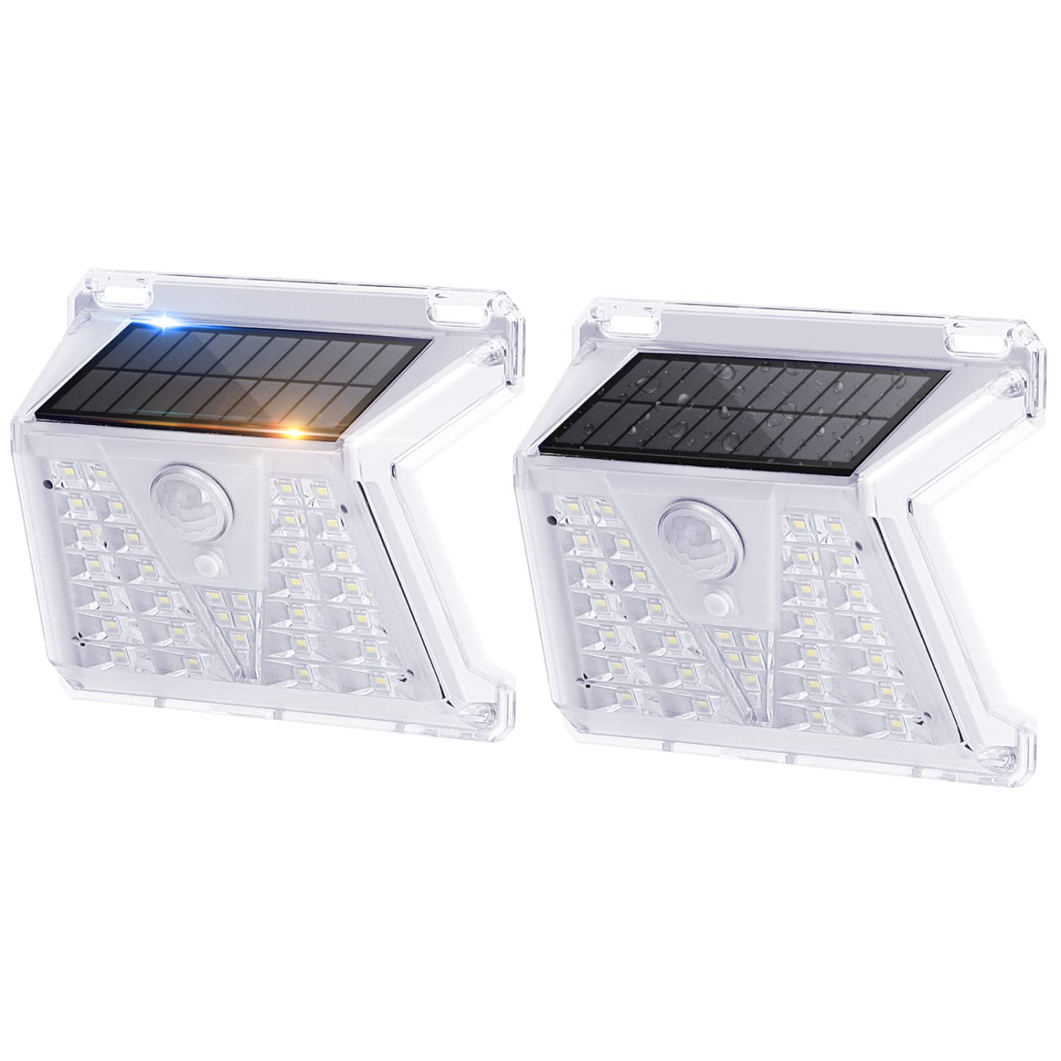 Aigostar Outdoor Solar Lights, Solar Security Lights 4 Modes Outdoor Solar Wall Lights, IP65 Waterproof Solar Powered Lights, Solar Motion Sensor Lights Solar PIR Light for Door Fence Garden, 2 Pack