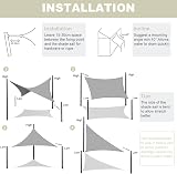 AXT SHADE 2.5x2.5m Square Sun Shade Sail Cream UV Blocking Canopy view 5