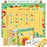Potty Training Chart for Toddlers - Dinosaur Design - Sticker Chart, 4 Week Reward Chart, Certificate, Instruction Booklet and More - for Boys and Girls