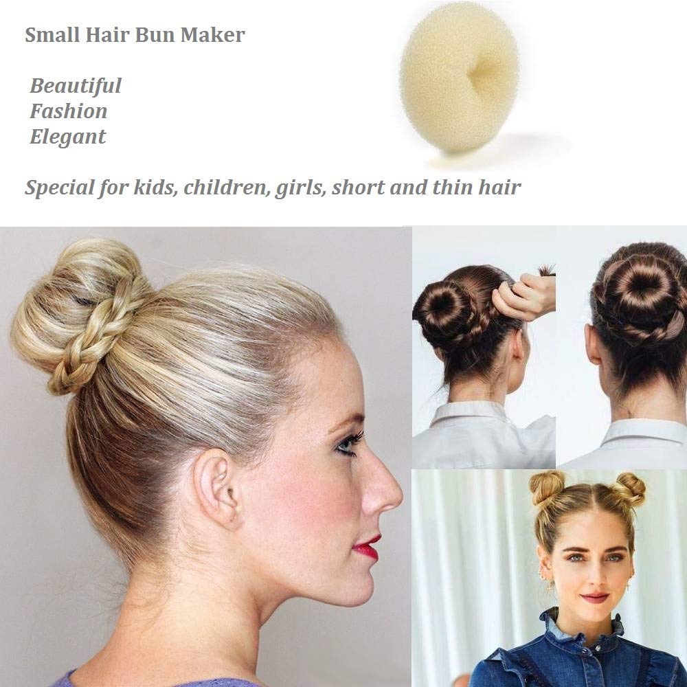 Extra Small Hair Bun Maker for Kids, 6 PCS Chignon Hair Donut Sock Bun Form for Girls, Mini Hair Doughnut Shaper for Short and Thin Hair (Small Size 2 Inch, Beige): Beauty