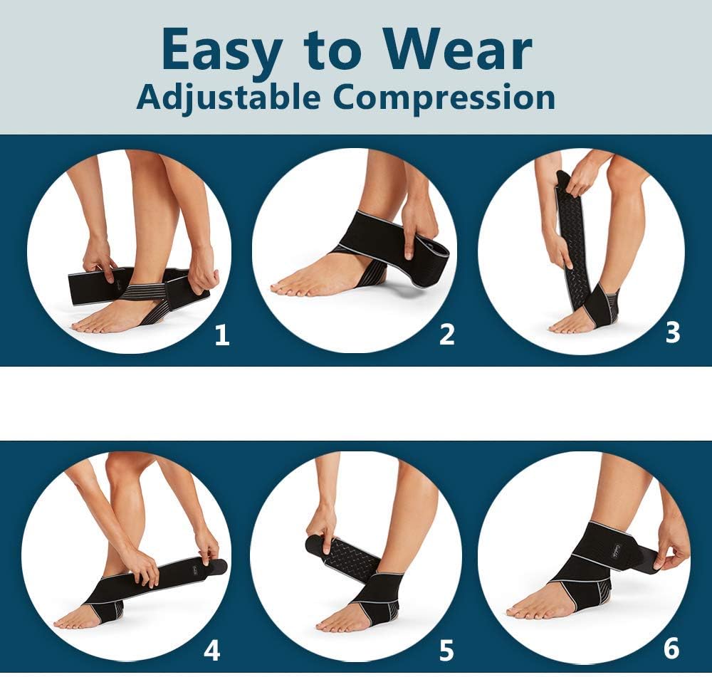 ComfiLife Ankle Brace for Men & Women – Adjustable Compression Ankle Support Wrap – Perfect Ankle Sleeve for Plantar Fasciitis, Achilles Tendon, Minor Sprains, Sports – Breathable, One Size Fits All: Industrial & Scientific
