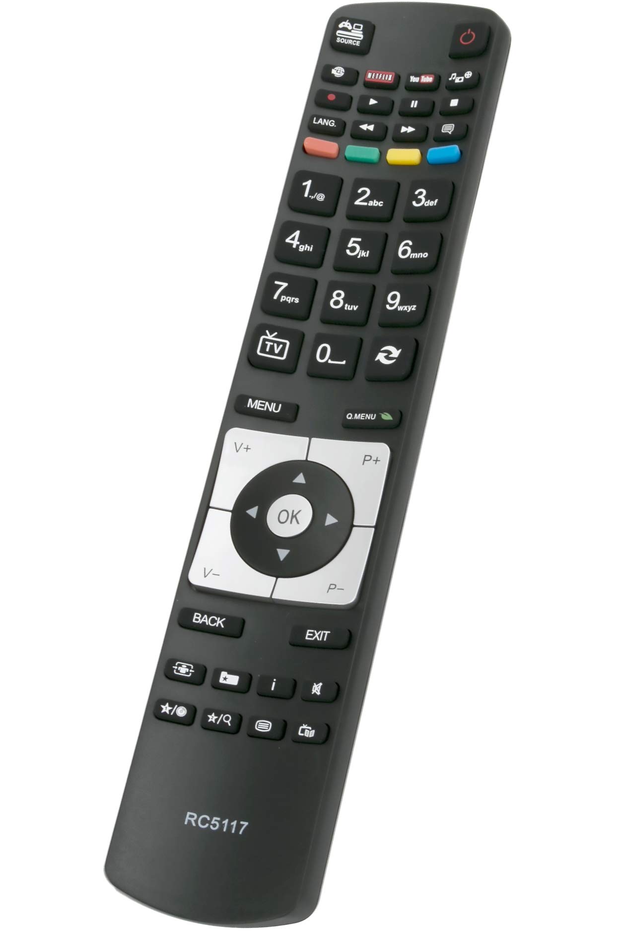 ALLIMITY RC5117 Remote Control Replace for Bush Celcus Alba Polaroid Finlux Hitachi Digihome Laurus DLED32265HDCNTD LED32127HDCNTD LUX0140001B/01 LED55DB 332LED14 24HYT45UA 42HYT42U LCDVD24Smart