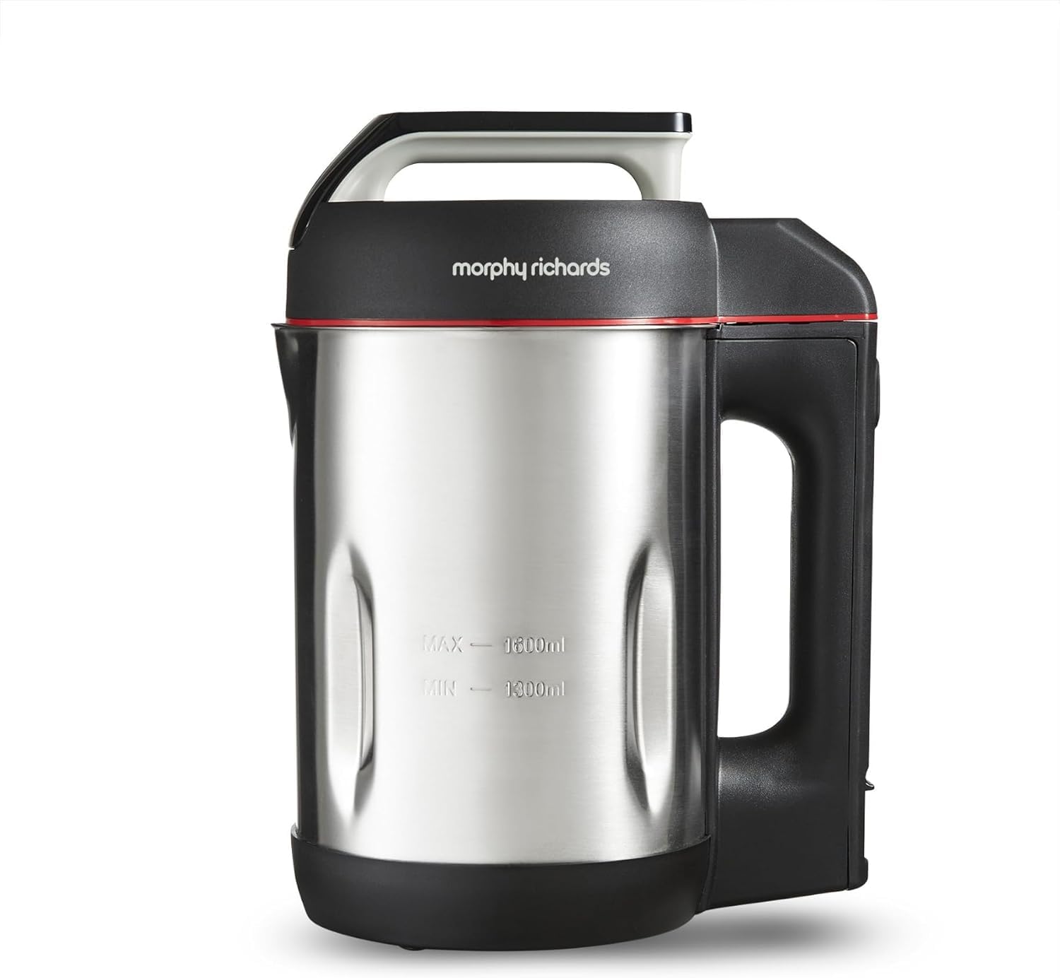 Morphy Richards 1.6L Sauté & Soup Maker, 4 Settings, Pause Function, LED Control Panel, Non-Stick Coated Jug, Detachable Power Cord, Stainless Steel, 501014, Black