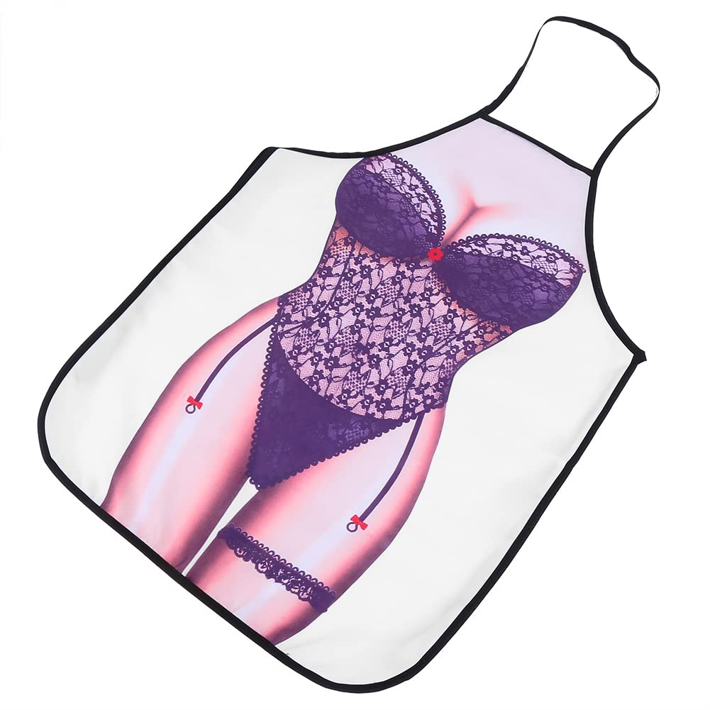 3D Funny Cooking Apron Sexy Man Woman Apron Creative Cooking Aprons for Boyfriend Gifts Fun Party Kitchen Gag Gift(19 * 9 * 2cm-Black Lace Woman)