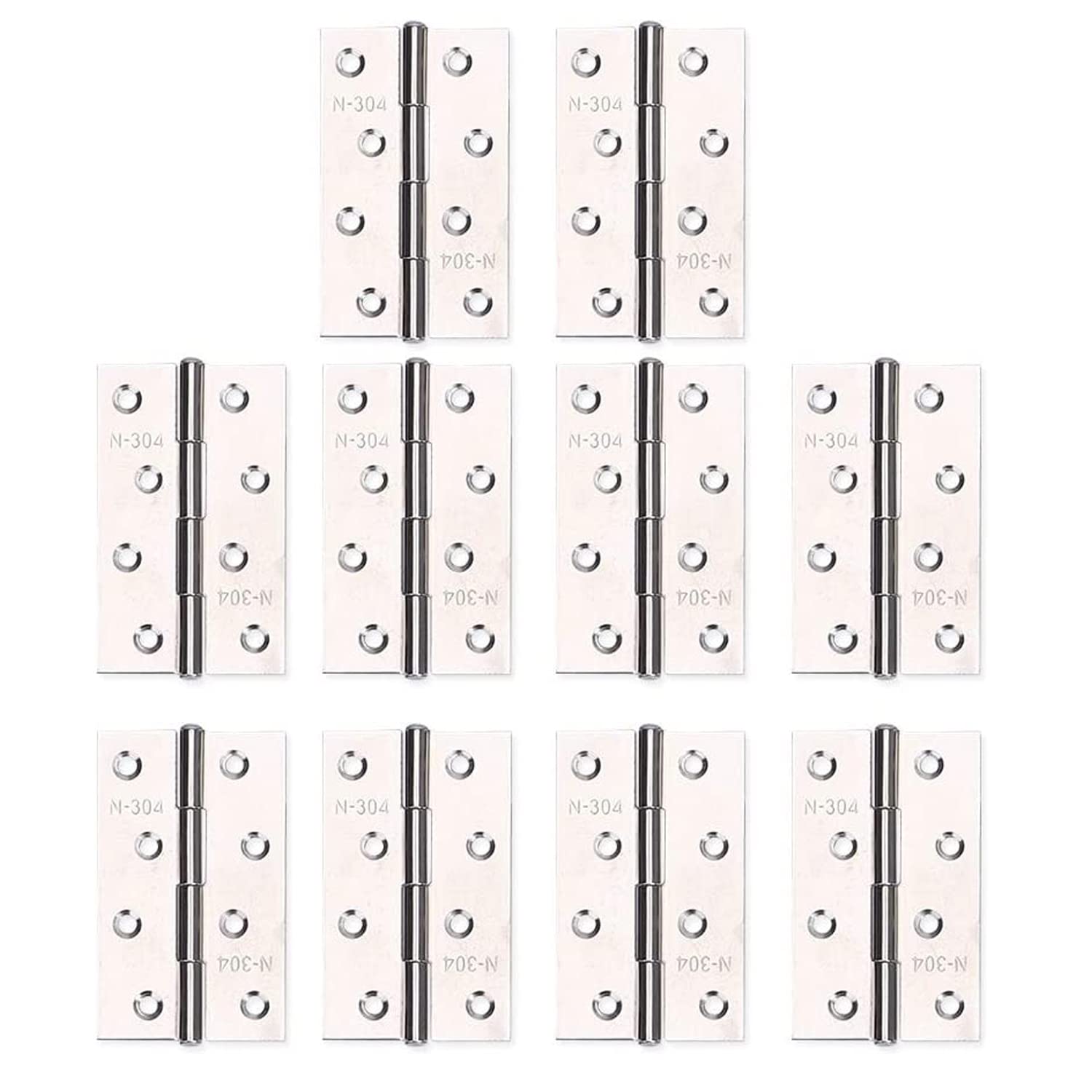 10 Pcs Door Hinges 3.5 Inch(88mm) Folding Butt Hinges with Screws 304 Stainless Steel Ideal for Internal External Doors