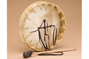 MISSION DEL REY Deer Skin Native American Hoop Drum 10" -Cherokee