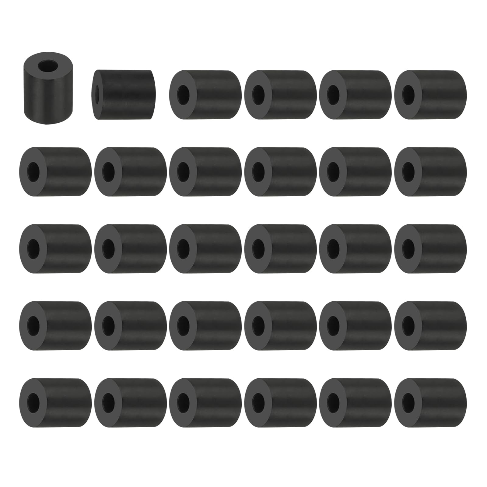 PATIKIL Multi Purpose Rubber Spacer, 30Pcs 8mm ID x 20mm OD x 20mm T Neoprene Round Anti-Vibration Isolation Pads Isolator Rubber Bushings Spacer Washer for HVAC Bolts Car Accessories