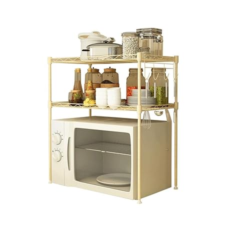 Cocina Ajustable Rack de Horno de microondas Medidor Amarillo de 2 ...