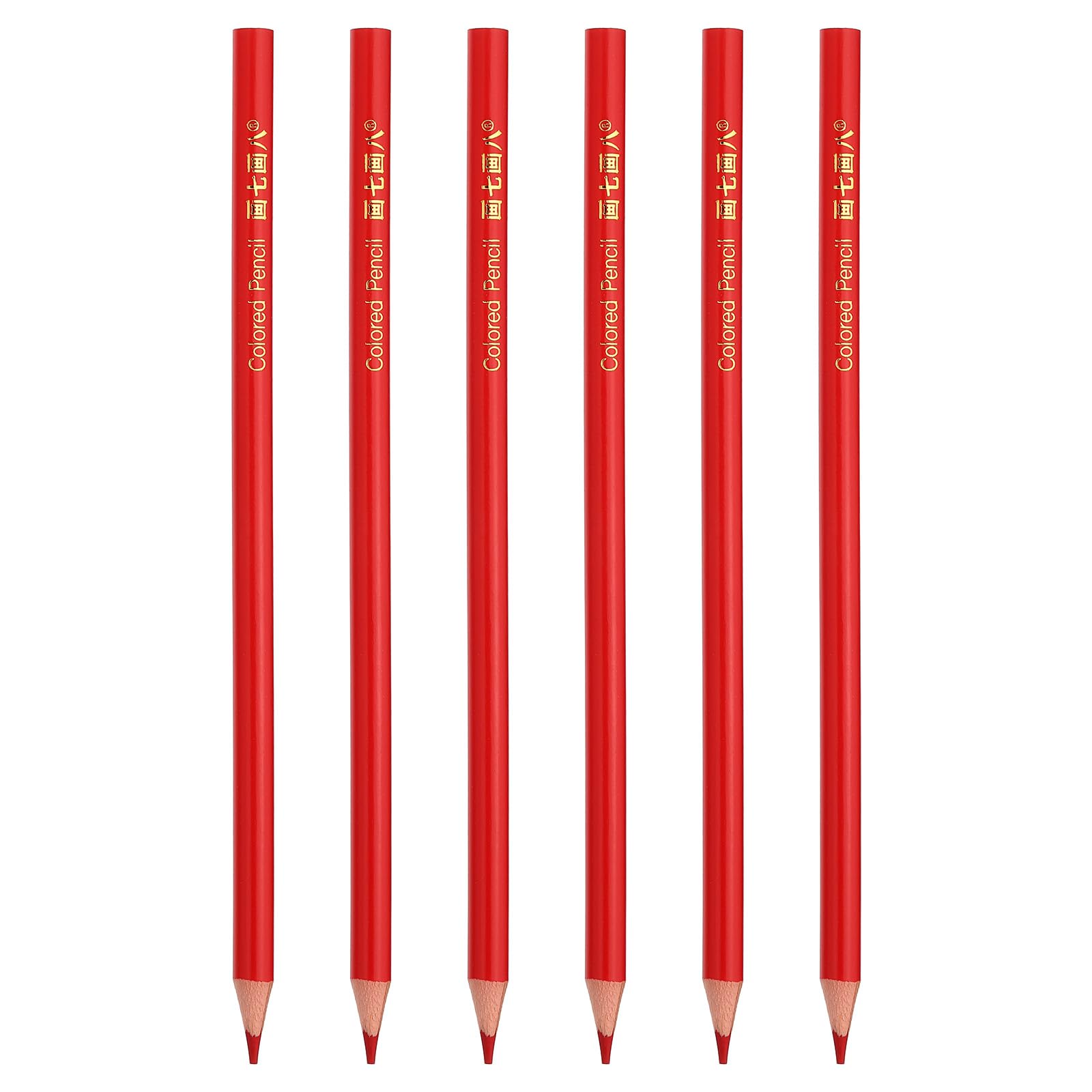 PATIKIL Red Colored Pencils Set,6 Pcs Oil Color Pencils Wooden Coloring Drawing Pencil for Artists Art Painting