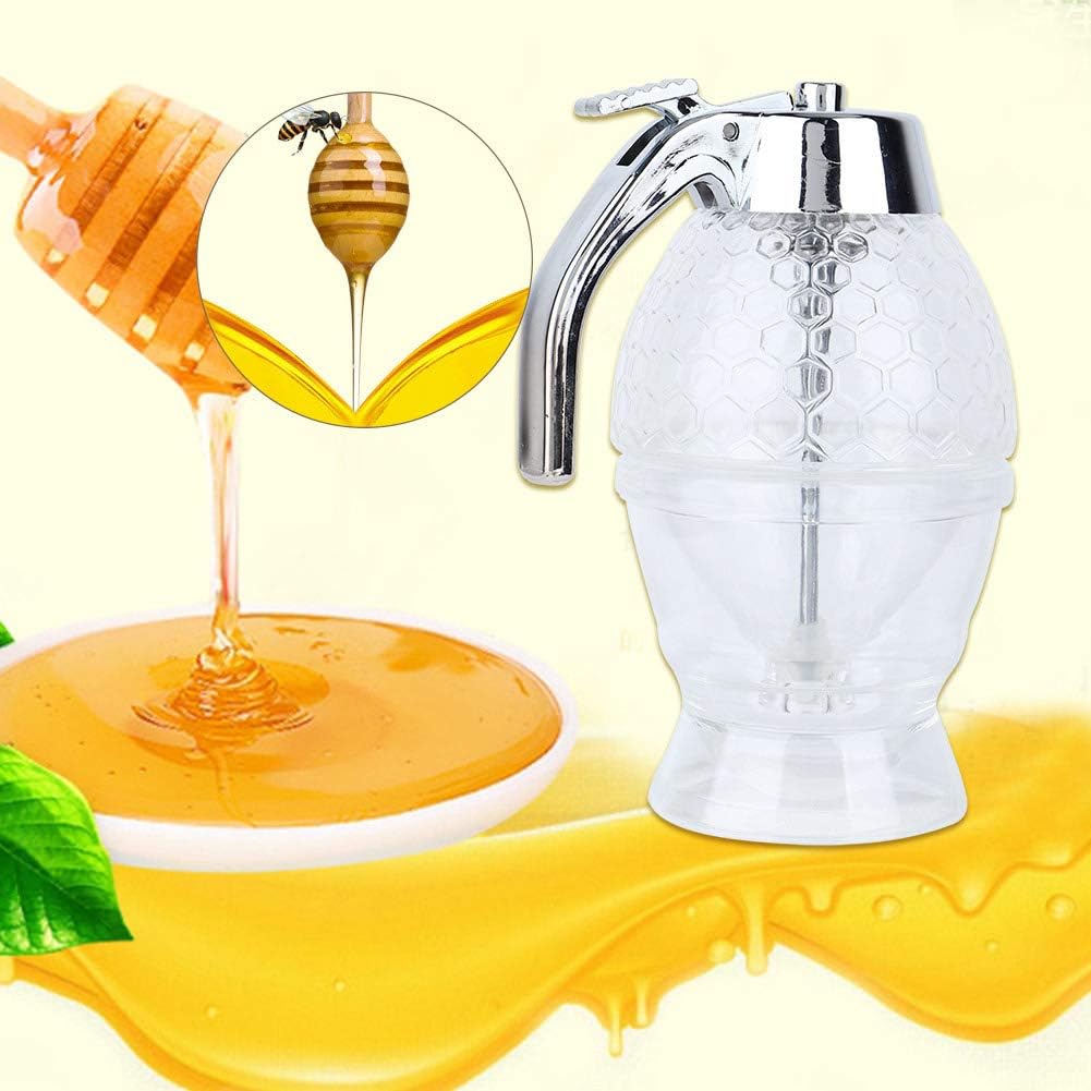 Duokon Miel de plástico Olla Transparente Colmena en Forma de Frasco