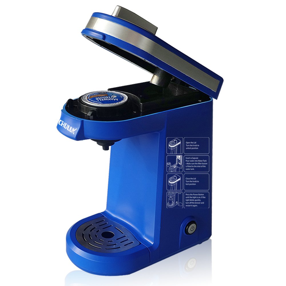 CHULUX Coffee Maker Machine,Single Cup Pod Coffee Brewer with Quick