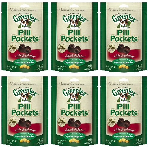 Greenies Hickory Smoke Dog Pill Pockets for Capsules 2.9Lbs (6 x7.9oz)